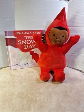 The Snowy Day Ezra Jack Keats 12" Character Peter Plush Hardcover Book/CD Set